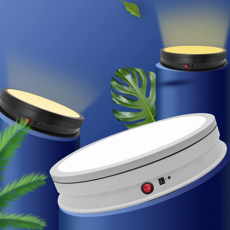 JAYEGT LED Light Base Non-Slip Rotating Display Stand , 110Lbs Load,360 Photography Turntable for Products Shows, Glass Crystal Artwork, Jewelry,Remote control(16.5inch / 6Color LED Light/Black/Wired) - Image 5